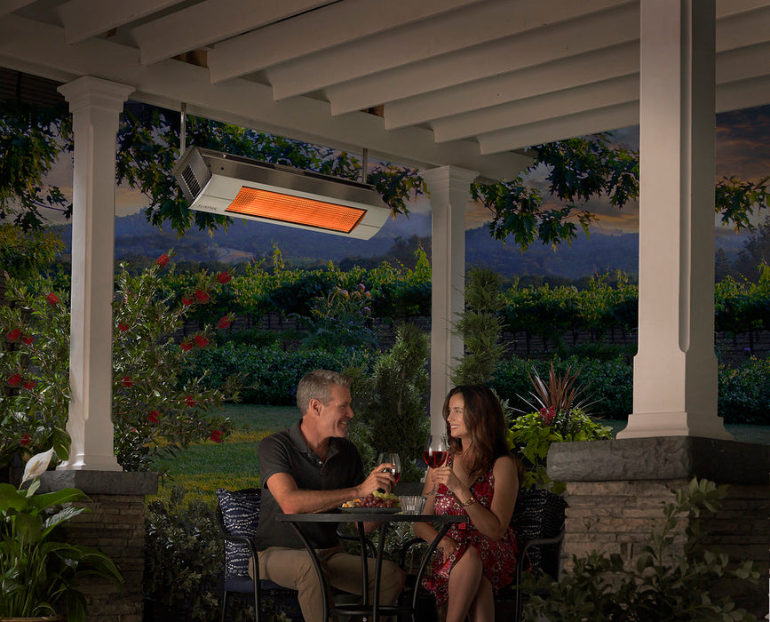 Sunpak S34 B TSH-SS 12042-12020 Natural Gas Outdoor Infrared Patio Heater in Black 34000 BTUs with Stainless Steel Front Fascia Kit - 48 x 10 x 8 in.