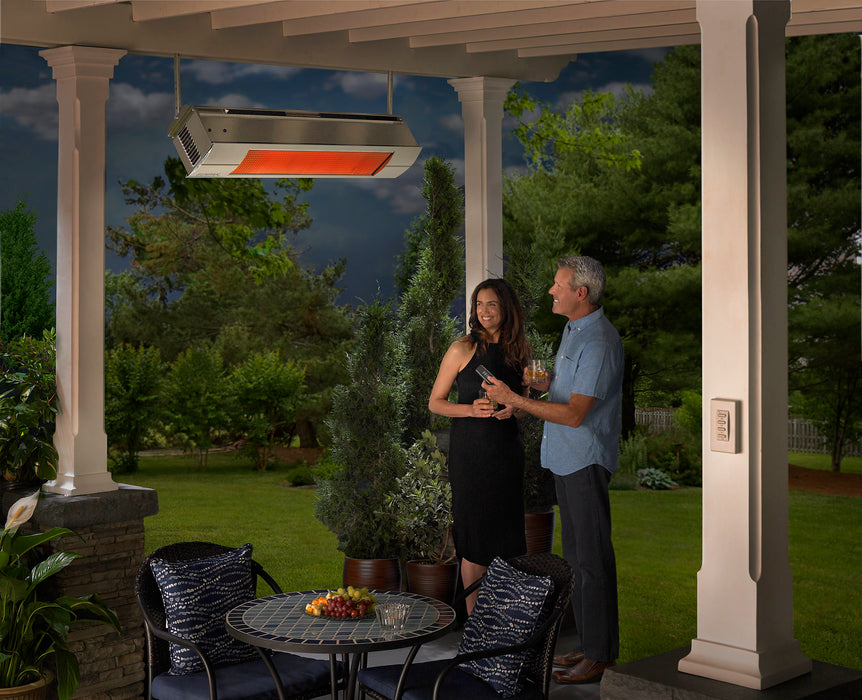 Sunpak S34 S TSR-SS 12021-12020 Natural Gas Outdoor Infrared Patio Heater in Stainless Steel 34000 BTUs with Stainless Steel Front Fascia Kit - 48 x 10 x 8 in.