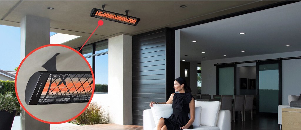 Infratech C Series Single Element with Traditional Motif C4048BL4 4000 Watts 480V 8.33 Amps Infrared Electric Patio Heater 61.25 x 8.19 x 2.5 in. Black Color