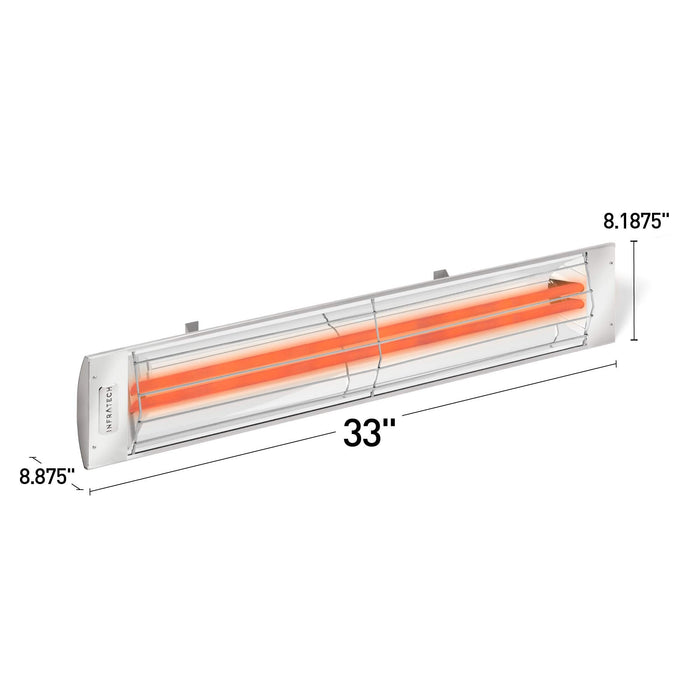 Infratech CD-3024 SS Stainless Steel 33” Dual Element Fixture 3000 Watt, 240 Volt, Stainless Finish