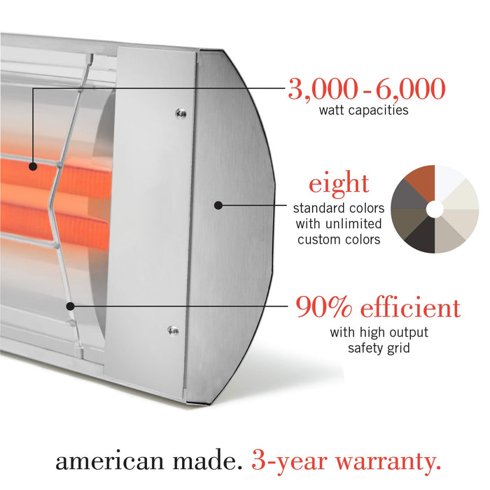 Infratech CD-3024 SS Stainless Steel 33” Dual Element Fixture 3000 Watt, 240 Volt, Stainless Finish