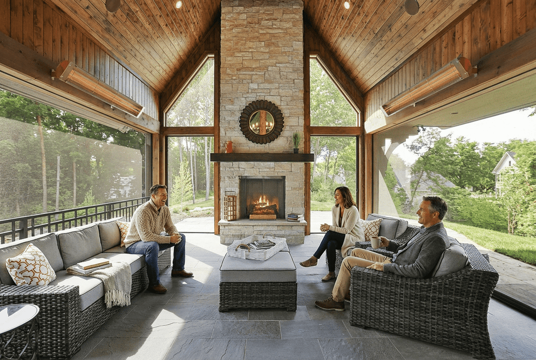 BROMIC Cobalt Smart-Heat Electric Infrared Radiant Patio Heater in Silver