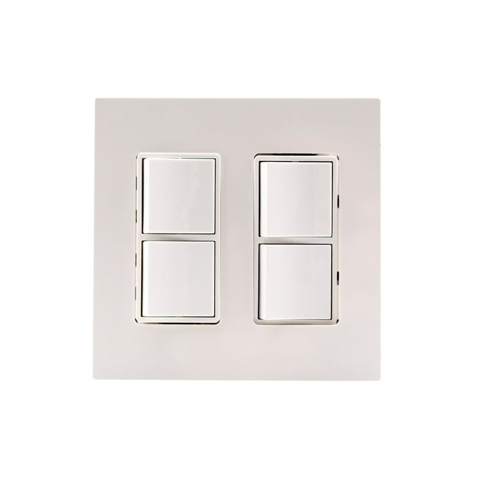 Eurofase EFDWPS Dual Duplex Stack Switch With Wall Plate And Gang Box - 4.60 in. x 2.50 in. x 4.5 in. - Stainless Steel Color