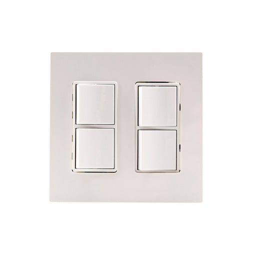 Eurofase EFDWPW Dual Duplex Stack Switch With Wall Plate And Gang Box - 4.50 in. x 2.50 in. x 4.5 in. - White Color