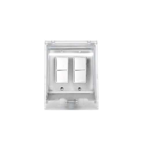 Eurofase EFDWWPS Flush Mount Dual Duplex Stack Switch With Weatherproof Cover and Gang Box - 5.30 in. x 2.50 in. x 4.5 in. - Stainless Steel Color