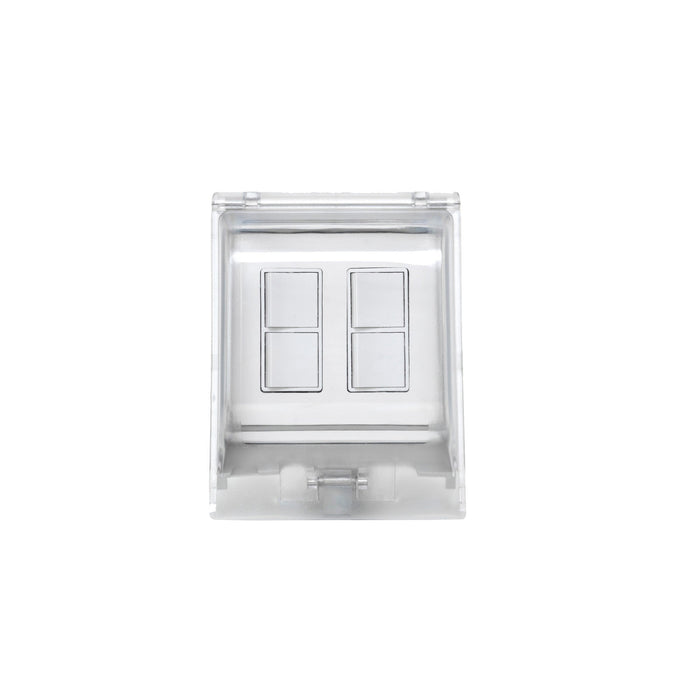 Eurofase EFDWWPW Flush Mount Dual Duplex Stack Switch With Weatherproof Cover and Gang Box - 5.30 in. x 2.50 in. x 4.5 in. - White Color