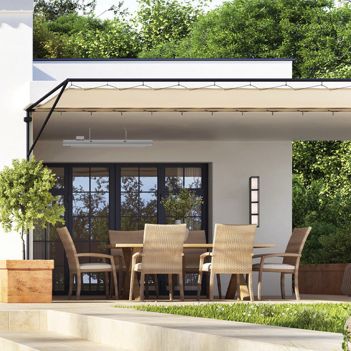 Eurofase EF40 Series Dual Element EF40208B3 4000 Watts 208V Electric Infrared Patio Heater - 39.38 in. x 9.38 in. x 8.18 in. - Black Color