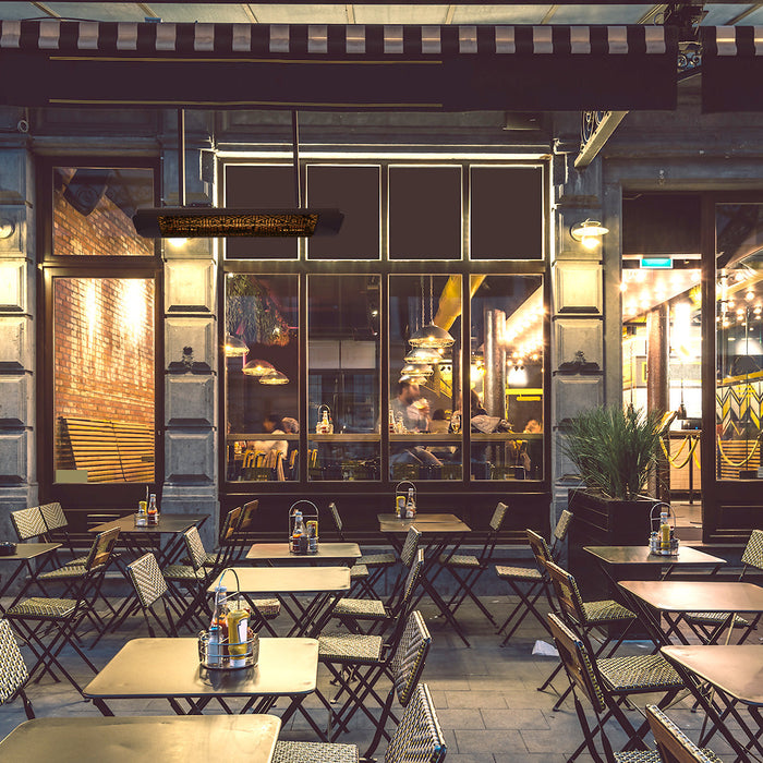 Eurofase EF40 Series Dual Element EF40480W4 4000 Watts 480V Electric Infrared Patio Heater - 39.38 in. x 9.38 in. x 8.18 in. - White Color