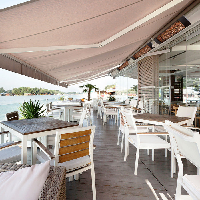 Eurofase EF20 Series Single Element EF20208B6 2000 Watts 208V Electric Infrared Patio Heater - 39.38 in. x 9.38 in. x 8.18 in. - Black Color