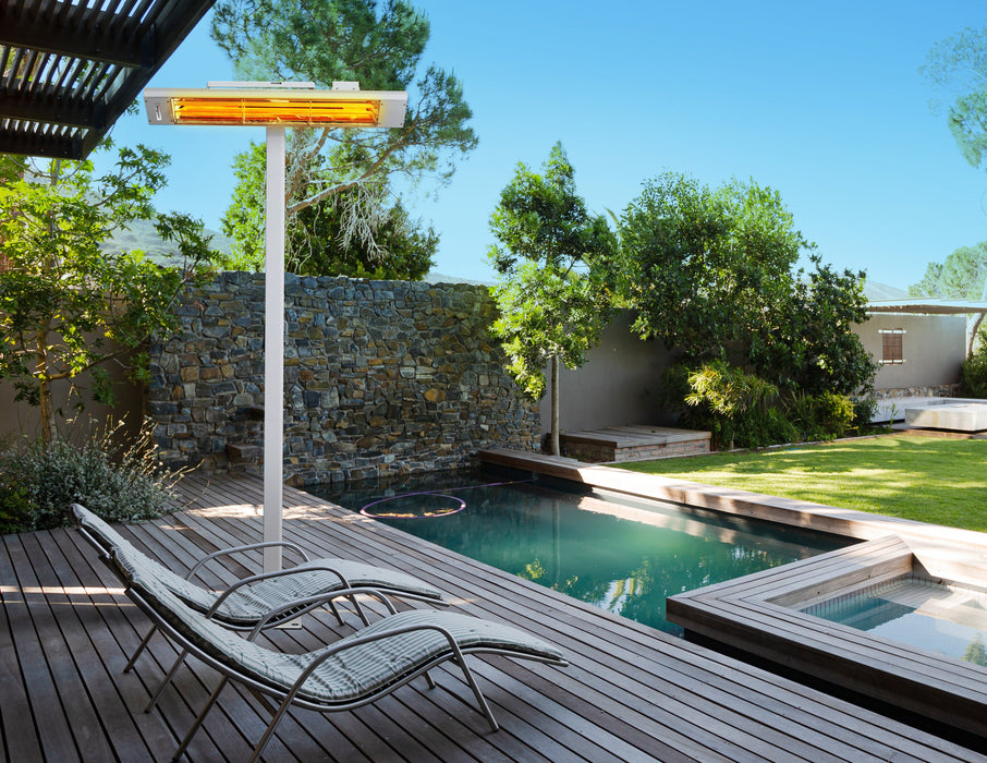 Eurofase EF60 Series Dual Element EF60240W6 6000 Watts 240V Electric Infrared Patio Heater - 61.25 in. x 9.38 in. x 8.18 in. - White Color