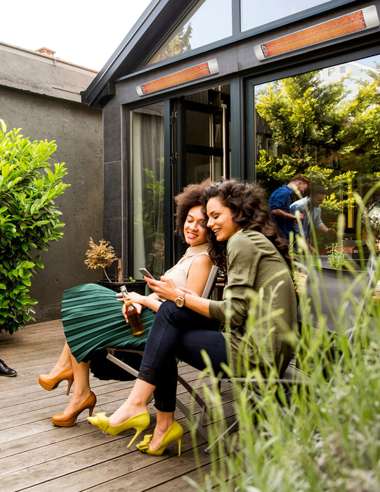 Eurofase EF60 Series Dual Element EF60208B 6000 Watts 208V Electric Infrared Patio Heater - 61.25 in. x 9.38 in. x 8.18 in. - Black Color