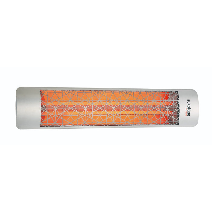 Eurofase EF40 Series Dual Element EF40208S4 4000 Watts 208V Electric Infrared Patio Heater - 39.38 in. x 9.38 in. x 8.18 in. - Stainless Steel Color