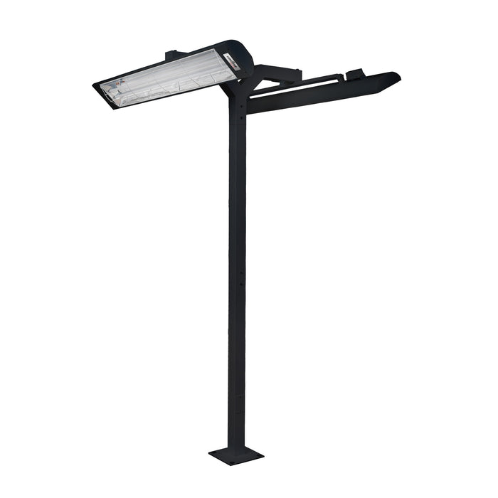 Eurofase EF3908PMDB 39 Inch 8ft Black Pole Mount With Double Crossbar - 3.20 in. x 3.20 in. x 96 in. - Black Color