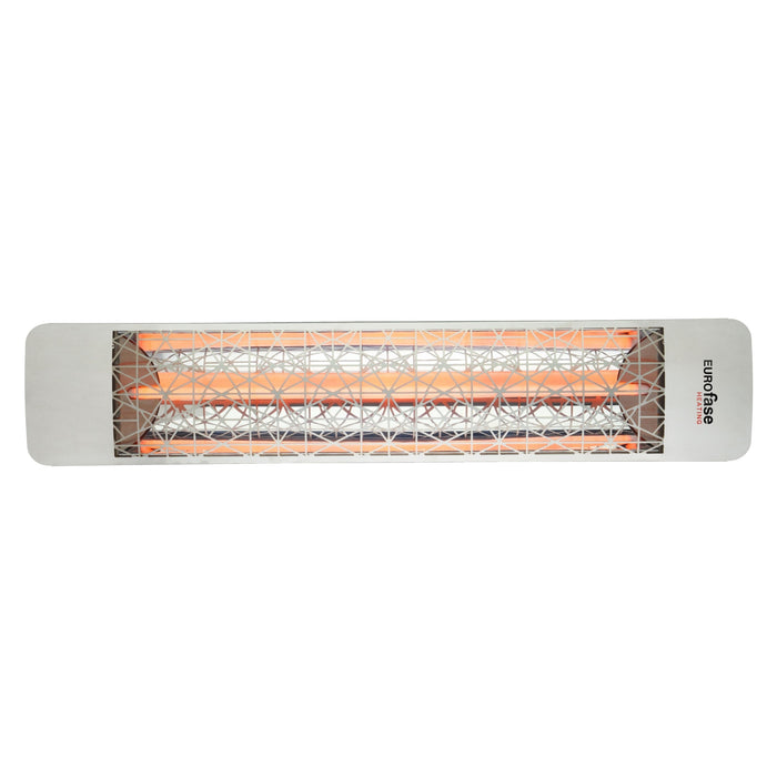 Eurofase EF25 Series Single Element EF25208S4 2500 Watts 208V Electric Infrared Patio Heater - 39.38 in. x 9.38 in. x 8.18 in. - Stainless Steel Color