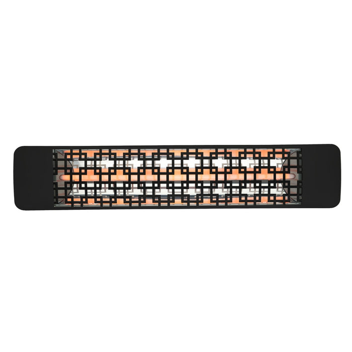 Eurofase EF25 Series Single Element EF25240B5 2500 Watts 240V Electric Infrared Patio Heater - 39.38 in. x 9.38 in. x 8.18 in. - Black Color