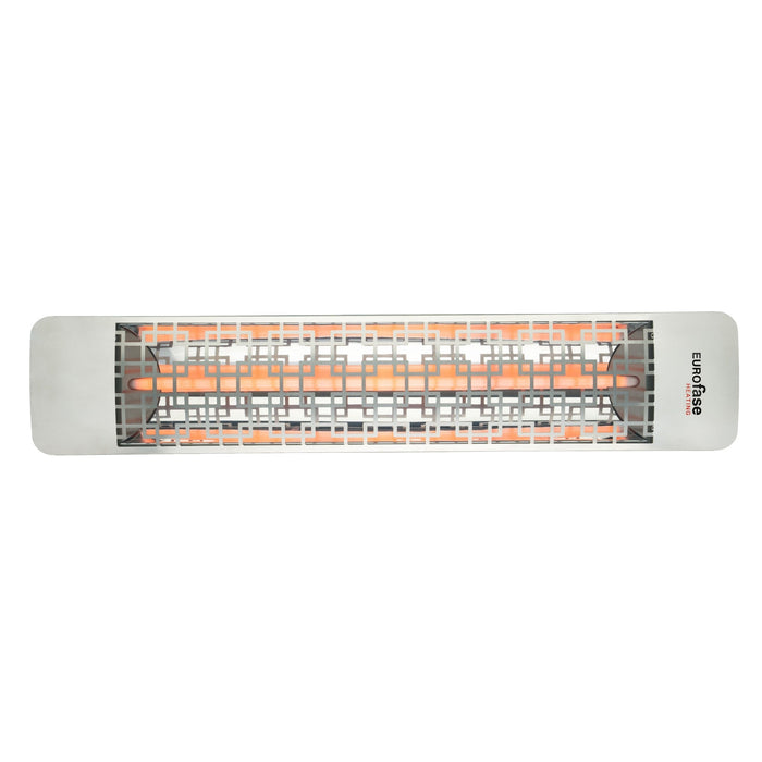Eurofase EF25 Series Single Element EF25240S5 2500 Watts 240V Electric Infrared Patio Heater - 39.38 in. x 9.38 in. x 8.18 in. - Stainless Steel Color
