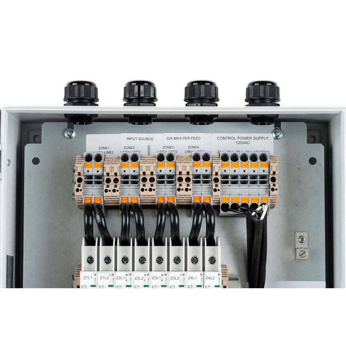 Eurofase Control EFCB48M4 4 Zone 240V to 480V Contactor Box - 14.00 in. x 6.00 in. x 16 in. - Light Gray Color