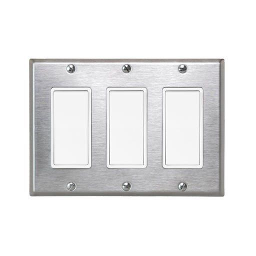 Eurofase Control EFSSPS3 OnOff Switch with Plate and Box - 6.50 in. x 2.50 in. x 4.5 in. - Stainless Steel Color