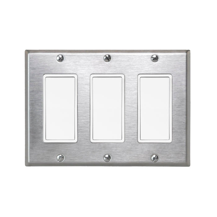 Eurofase Control EFSSPS3 OnOff Switch with Plate and Box - 6.50 in. x 2.50 in. x 4.5 in. - Stainless Steel Color