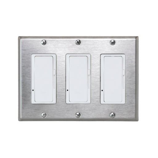 Eurofase Control EFSSPS3 OnOff Switch with Plate and Box - 6.50 in. x 2.50 in. x 4.5 in. - Stainless Steel Color