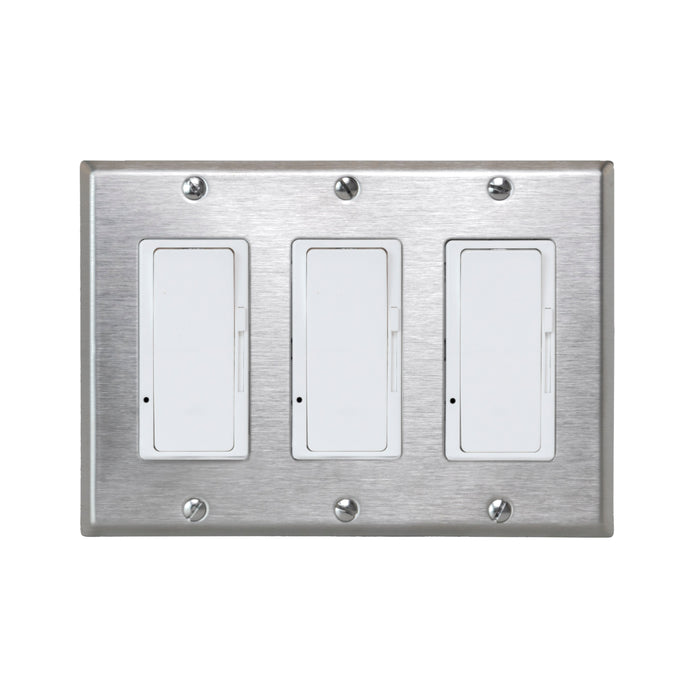 Eurofase Control EFSSPS3 OnOff Switch with Plate and Box - 6.50 in. x 2.50 in. x 4.5 in. - Stainless Steel Color