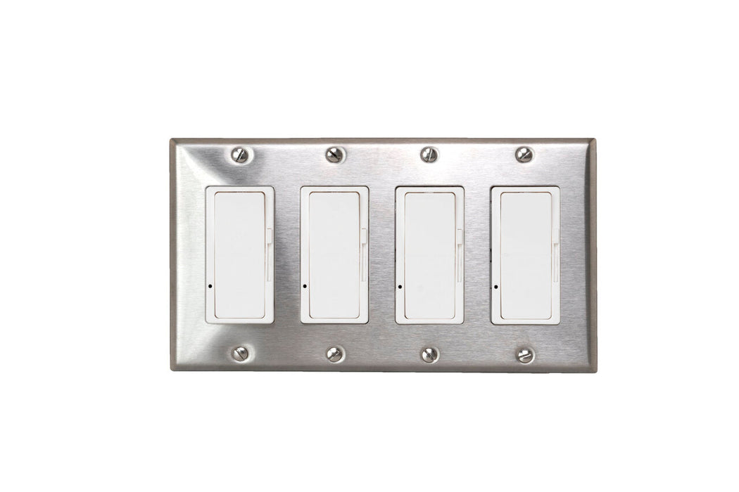 Eurofase Control EFSSPS4 OnOff Switch with Plate and Box - 8.30 in. x 2.50 in. x 4.5 in. - Stainless Steel Color