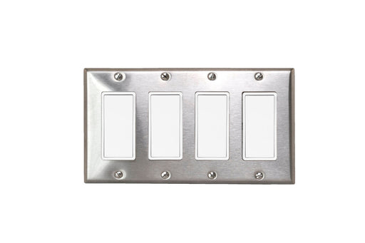 Eurofase Control EFSSPS4 OnOff Switch with Plate and Box - 8.30 in. x 2.50 in. x 4.5 in. - Stainless Steel Color