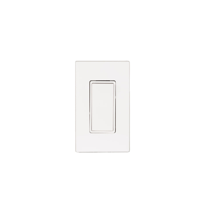 Eurofase Control EFSSPW1 OnOff Switch with Screwless Plate and Box - 2.80 in. x 2.50 in. x 4.5 in. - White Color