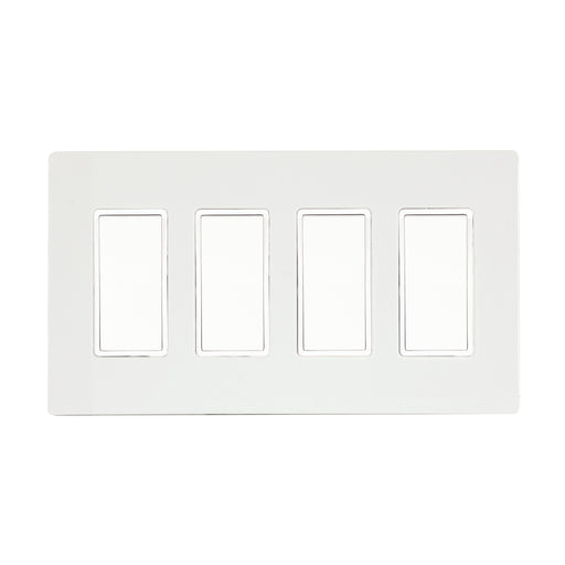 Eurofase Control EFSSPW4 OnOff Switch with Screwless Plate and Box - 8.30 in. x 2.50 in. x 4.5 in. - White Color