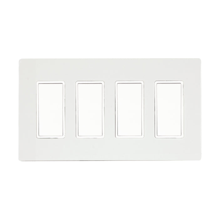 Eurofase Control EFSSPW4 OnOff Switch with Screwless Plate and Box - 8.30 in. x 2.50 in. x 4.5 in. - White Color