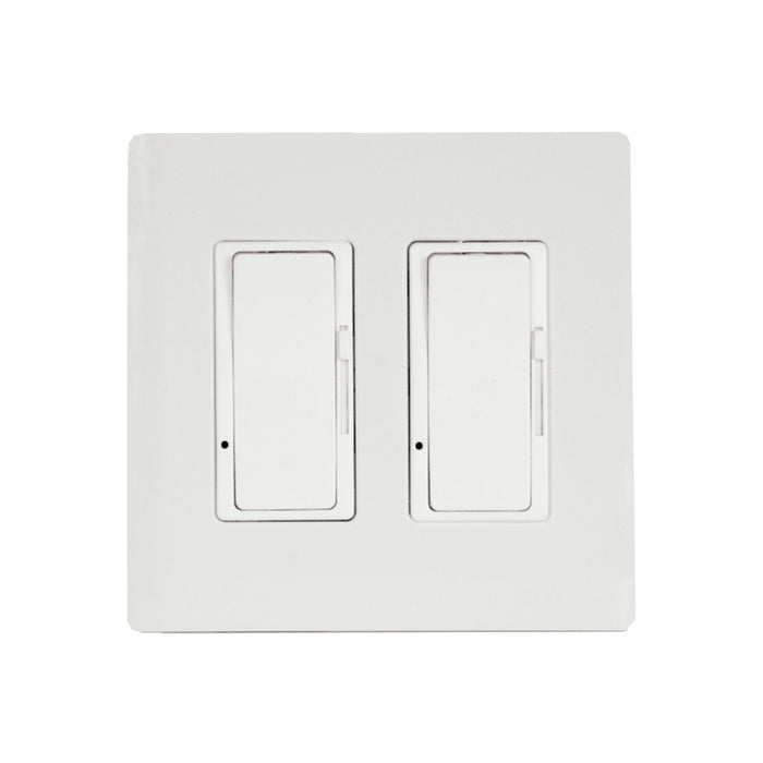 Eurofase Control EFSWD2 Dimmer with Screwless Plate and Box - 4.50 in. x 2.50 in. x 4.5 in. - White Color