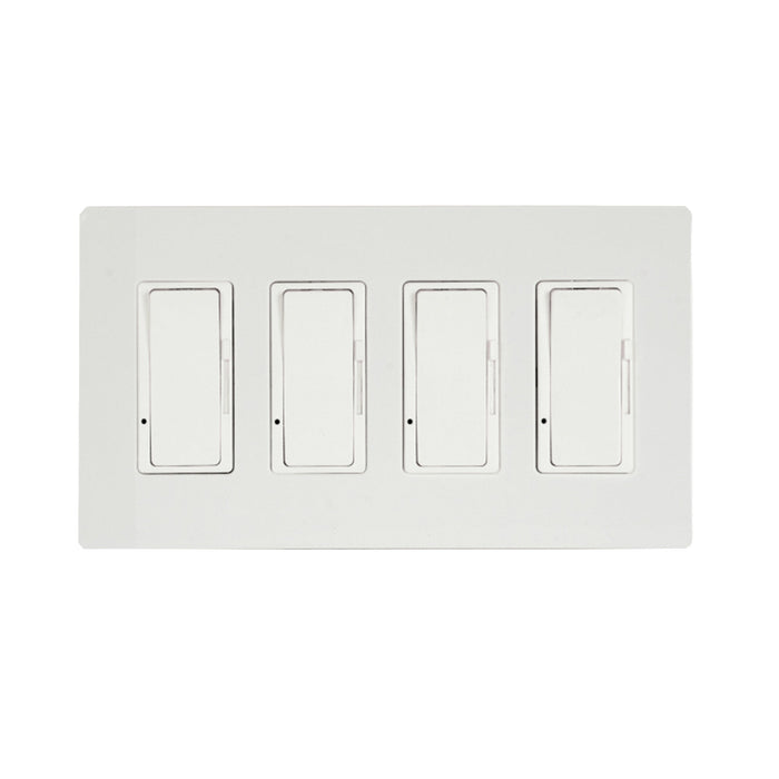 Eurofase Control EFSWD4 Dimmer with Screwless Plate and Box - 8.30 in. x 2.50 in. x 4.5 in. - White Color