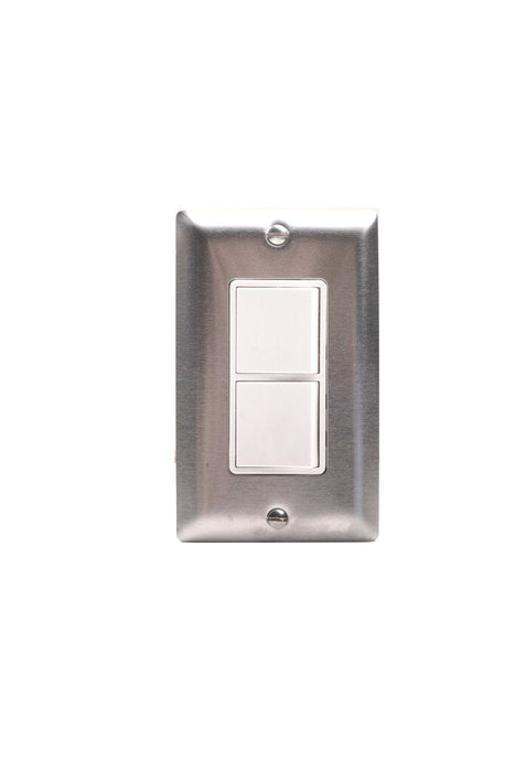 Eurofase EFSWPS Single Duplex Stack Switch With Wall Plate And Gang Box - 2.50 in. x 2.50 in. x 4.5 in. - Stainless Steel Color