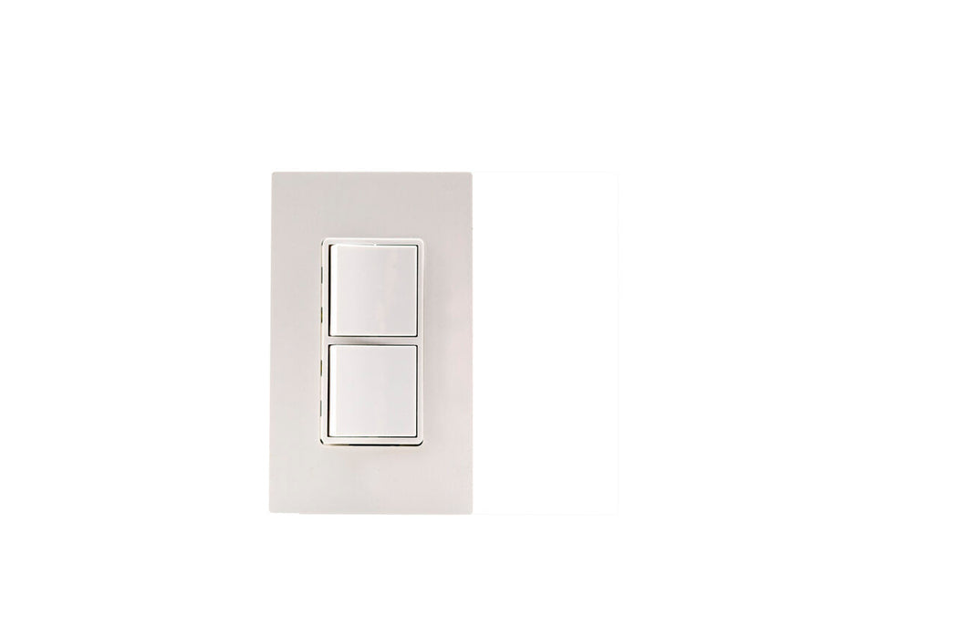 Eurofase EFSWPW Single Duplex Stack Switch With Wall Plate And Gang Box - 2.80 in. x 2.50 in. x 4.5 in. - White Color