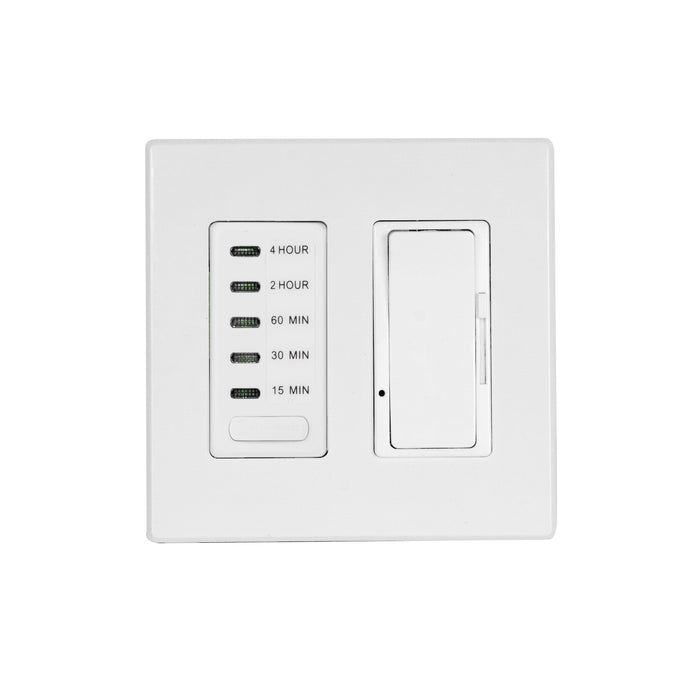 Eurofase Control EFSWTD1 One Dimmer and One Timer with Screwless Plate and Box - 4.50 in. x 2.50 in. x 4.5 in. - White Color