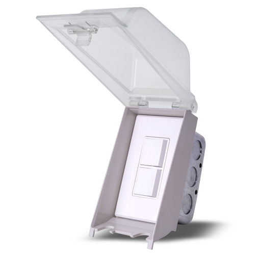 Eurofase EFSWWPW Flush Mount Single Duplex Stack Switch With Weatherproof Cover and Gang Box - 3.50 in. x 2.50 in. x 4.5 in. - White Color