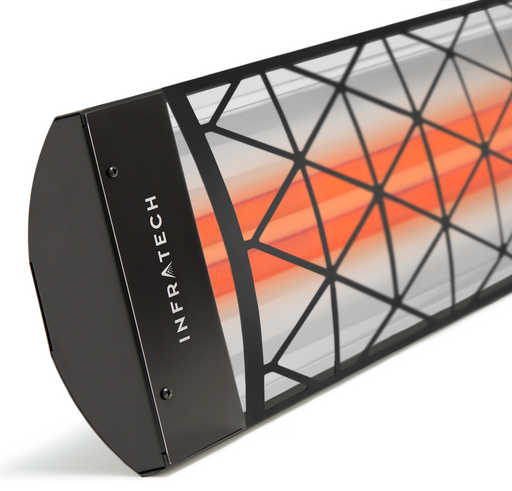 Infratech CD Series Dual Element Patio Heater with Contemporary Motif in Black