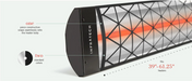 Infratech CD Series Dual Element Patio Heater with Contemporary Motif in Black
