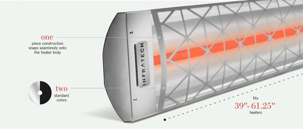 Infratech CD Series Dual Element Patio Heater with Contemporary Motif in Stainless Steel