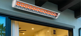 Infratech CD Series Dual Element Patio Heater with Contemporary Motif in Stainless Steel