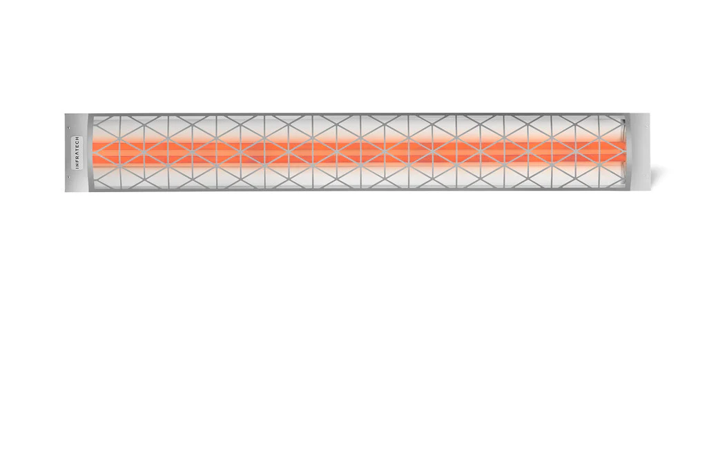 Infratech CD Series Dual Element Patio Heater with Contemporary Motif in Stainless Steel