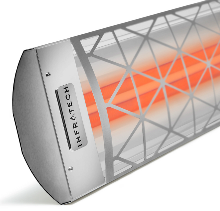 Infratech CD Series Dual Element Patio Heater with Contemporary Motif in Stainless Steel