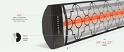Infratech CD Series Dual Element Patio Heater with Mediterranean Motif in Black