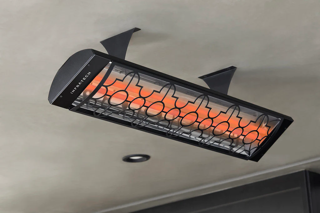 Infratech CD Series Dual Element Patio Heater with Mediterranean Motif in Black