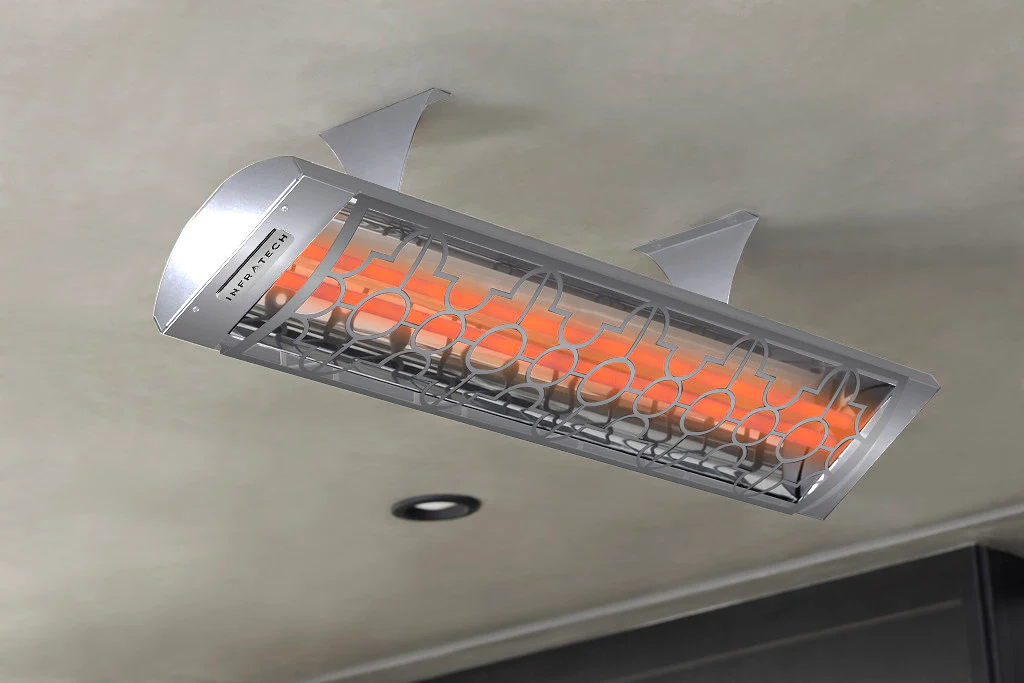 Infratech CD Series Dual Element Patio Heater with Mediterranean Motif in Stainless Steel