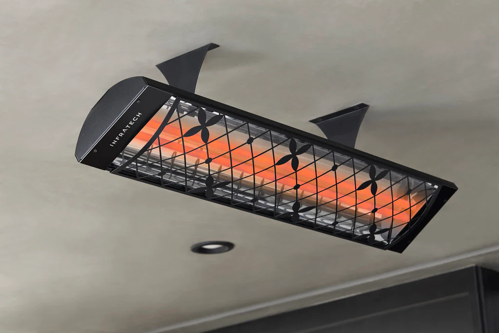 Infratech CD Series Dual Element Patio Heater with Traditional Motif in Black
