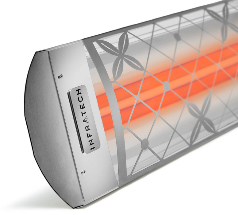 Infratech CD Series Dual Element Patio Heater with Traditional Motif in Stainless Steel
