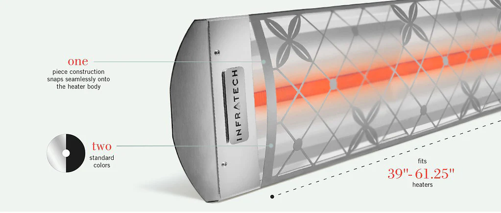 Infratech CD Series Dual Element Patio Heater with Traditional Motif in Stainless Steel