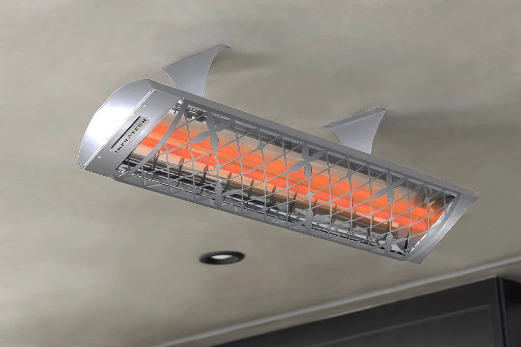 Infratech CD Series Dual Element Patio Heater with Traditional Motif in Stainless Steel