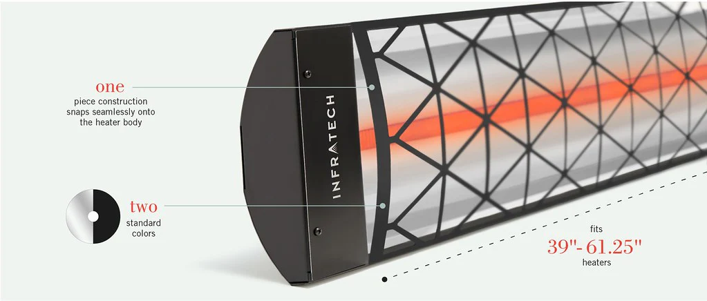 Infratech C Series Single Element Patio Heater with Contemporary Motif in Black